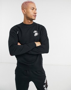 Черный свитшот с круглым вырезом и графическим принтом Nike World Tour-Черный цвет