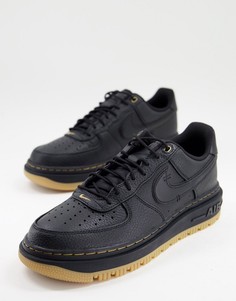 Черные кроссовки с толстой резиновой подошвой Nike Air Force 1 Luxe-Черный цвет