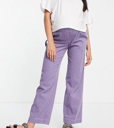 Сиреневые вельветовые брюки без застежки с петлей-держателем ASOS DESIGN Maternity-Фиолетовый цвет