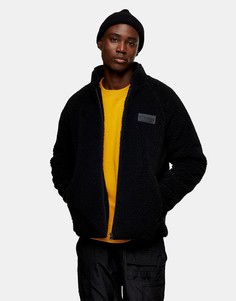 Черная флисовая куртка Topman-Черный цвет