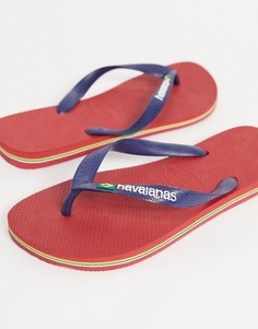Красные шлепанцы с логотипом Havaianas Brasil-Красный