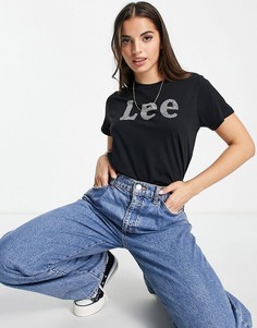 Черная футболка с логотипом спереди Lee Jeans-Черный цвет