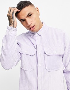 Свободная вельветовая рубашка сиреневого цвета Topman-Фиолетовый цвет