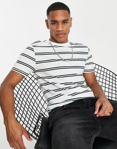 Oversized-футболка в зеленую и белую полоску River Island-Зеленый цвет