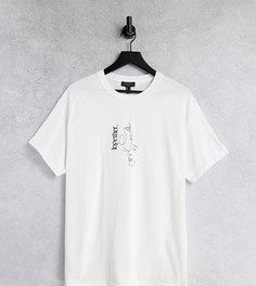Белая oversized-футболка с принтом New Look-Белый