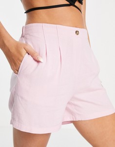 Розовые классические шорты с завышенной талией (от комплекта) Vero Moda-Розовый цвет
