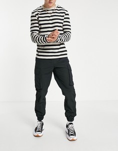 Серые брюки карго с логотипом Topman-Черный цвет