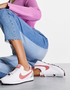 Кроссовки бордового и белого цветов с цветочной вышивкой Nike Daybreak MOVE TO ZERO-Белый