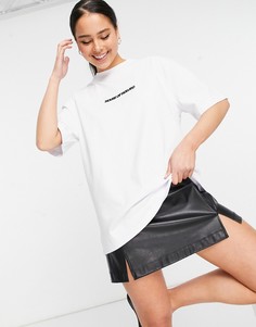 Белая хлопковая oversized-футболка с вышитым логотипом House Of Holland-Белый