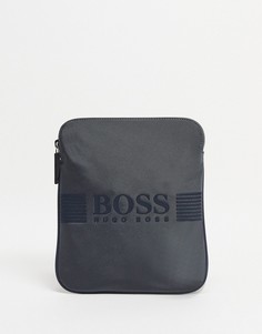 Серая сумка через плечо с большим логотипом BOSS-Серый