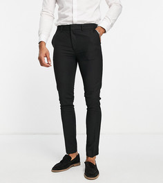 Черные супероблегающие брюки из переработанного материала Topman-Черный цвет