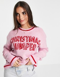 Новогодний джемпер ASOS DESIGN-Розовый цвет
