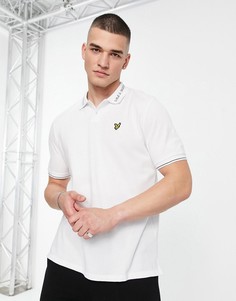 Белая футболка-поло с логотипом на воротнике Lyle & Scott-Белый