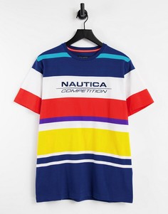 Многоцветная футболка с полосатым узором «зебра» Nautica Competition-Многоцветный