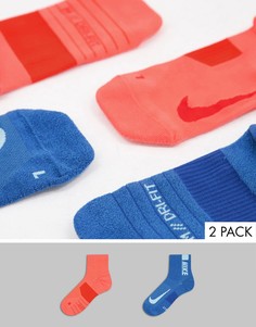 Набор из 2 пар носков до щиколотки синего и красного цвета Nike Running-Голубой