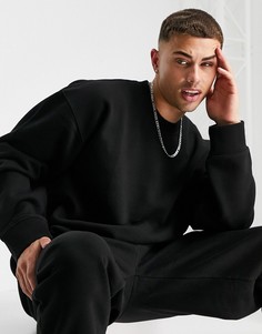 Черный oversized-свитшот от комплекта Topman-Черный цвет