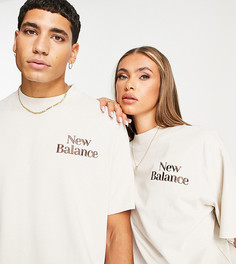 Футболка бежевого и коричневого цвета New Balance Cookie-Светло-бежевый цвет