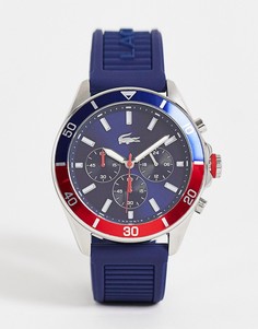 Темно-синие мужские часы с хронографом на силиконовом ремешке Lacoste-Темно-синий