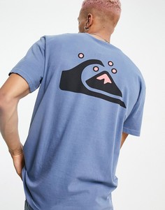 Голубая футболка с принтом на спине Quiksilver OG Classic-Голубой