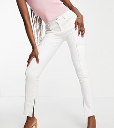 Белые джинсы-сигареты с завышенной талией и разрезами спереди ASOS DESIGN Tall-Белый