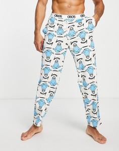 Штаны для дома с оригинальным принтом ASOS DESIGN-Разноцветный