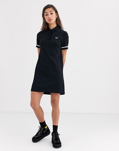 Платье-поло с двойным кантом Fred Perry-Черный