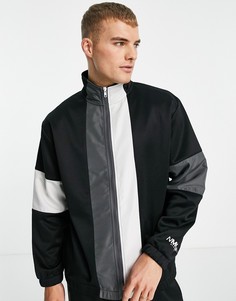 Черная спортивная куртка в стиле колор блок от комплекта Topman-Черный цвет