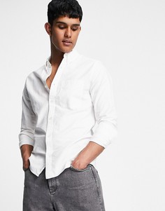 Приталенная однотонная оксфордская рубашка из неэластичной ткани Calvin Klein Jeans-Белый