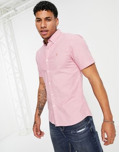 Приталенная рубашка с короткими рукавами Farah-Розовый цвет
