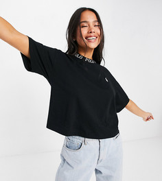 Эксклюзивная черная футболка с логотипом и ложным воротником Polo Ralph Lauren x ASOS-Черный цвет