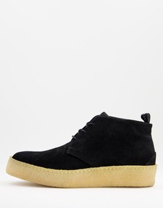 Черные замшевые ботинки на шнуровке All Saint Kit-Черный цвет