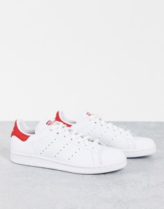 Бело-красные кроссовки adidas Originals Stan Smith-Белый
