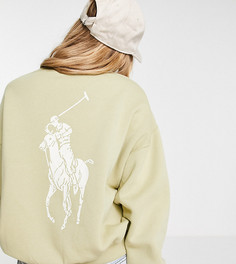 Эксклюзивный шалфейно-зеленый свитшот с крупным логотипом Polo Ralph Lauren x ASOS-Зеленый цвет
