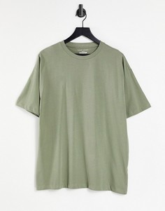 Oversized-футболка цвета хаки из органического хлопка New Look-Зеленый цвет