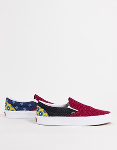 Разноцветные кроссовки-слипоны Vans Slip-On Tie Print Mix-Разноцветный