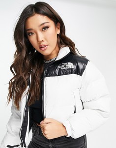 Белая укороченная куртка The North Face Nuptse-Белый
