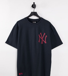 Темно-синяя oversized-футболка с символикой команды "New York Yankees" New Era – эксклюзивно для ASOS-Темно-синий