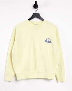 Желтый свитшот в стиле oversized Quiksilver