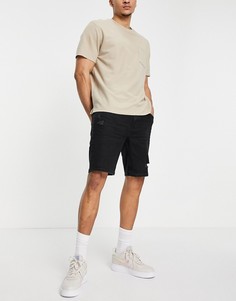 Черные облегающие шорты из денима Bershka-Черный цвет