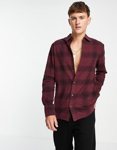 Бордовая рубашка в клетку с теневым эффектом Topman-Красный