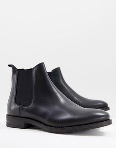 Черные кожаные ботинки челси Jack & Jones-Черный цвет