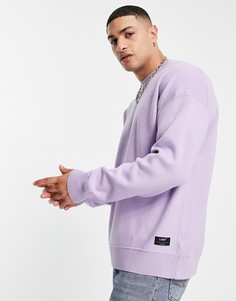 Джемпер в стиле oversized сиреневого цвета с круглым вырезом Bershka-Фиолетовый цвет
