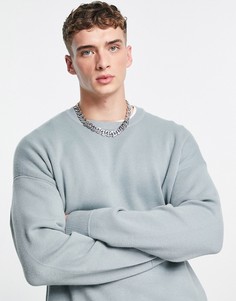 Джемпер в стиле oversized цвета хаки с круглым вырезом Bershka-Зеленый цвет