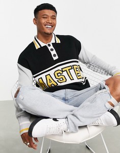 Черный oversized-джемпер с надписью в университетском стиле Bershka-Черный цвет