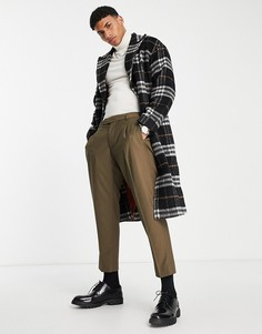 Oversized-пальто в клетку Gianni Feraud-Черный цвет