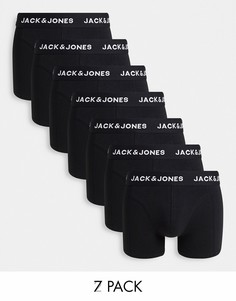 Набор из 7 черных боксеров-брифов Jack & Jones-Черный цвет