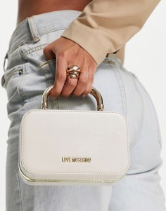 Сумка через плечо цвета слоновой кости с ручкой сверху Love Moschino-Белый