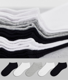 5 пар низких носков ASOS DESIGN - Набор со скидкой-Разноцветный