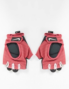 Розовые женские перчатки с узором для занятий фитнесом Nike Ultimate-Розовый цвет