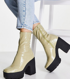 Мятные ботильоны для широкой стопы на высоком каблуке ASOS DESIGN Elena-Зеленый цвет